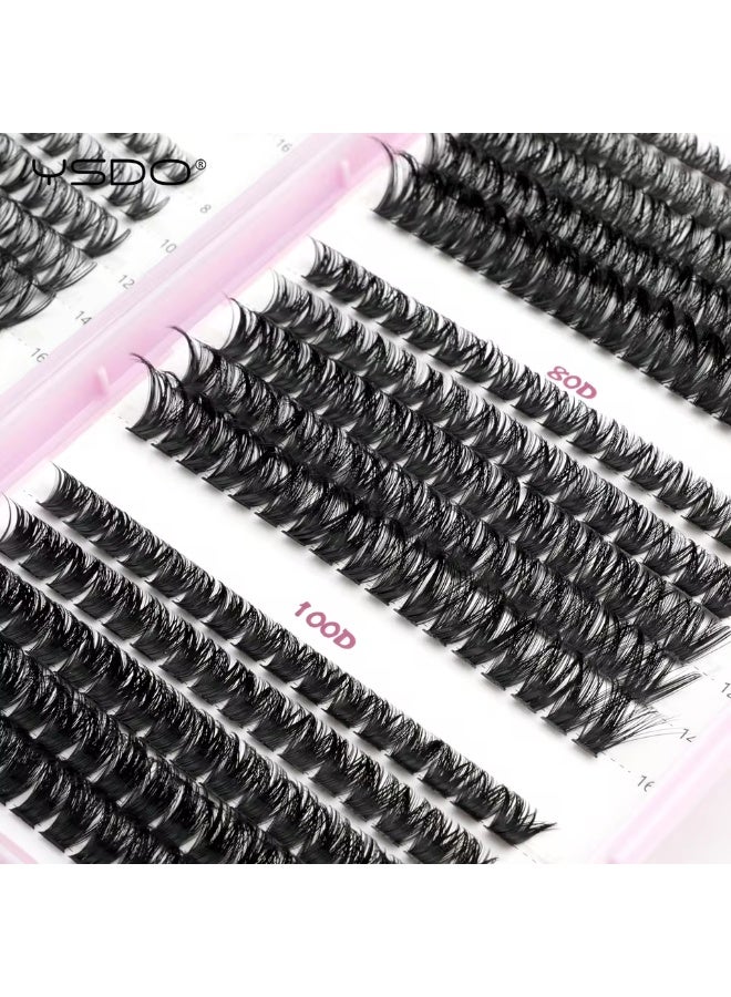 Professional Individual Cluster Lashes Kit 30D-100D - DIY Eyelash Extensions with Bond, Seal, and Tweezers - Mixed Lengths 8-16mm - Image 2